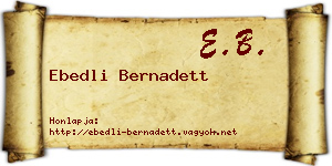 Ebedli Bernadett névjegykártya